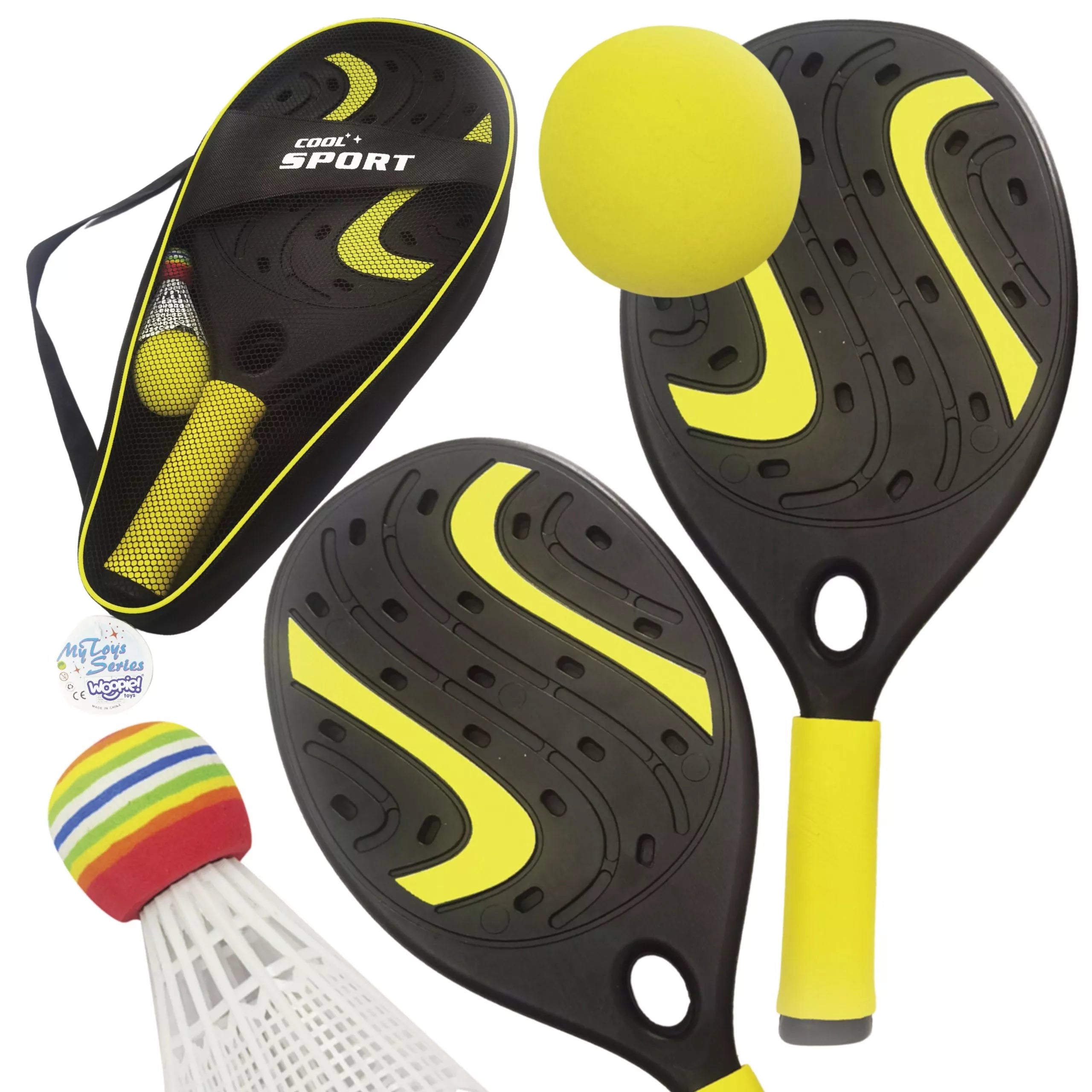 WOOPIE raketa su putplasčio kamuoliu ir plunksnakočiu – paplūdimio ir sodo rinkinys